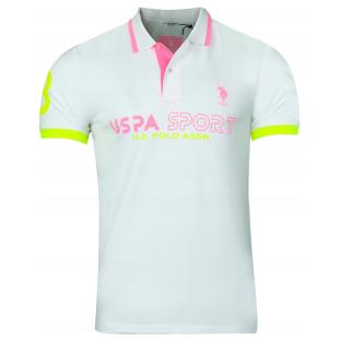 Polo Blanc/Rose Homme US Polo ASSN RAMS
