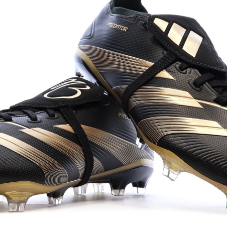 Chaussures de Foot Noir/Doré Adidas Predator League FT FG JB