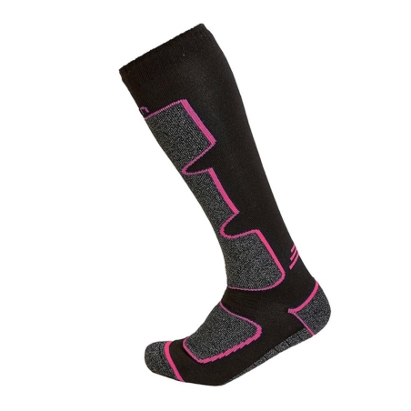 X1 Paire de Chaussettes de ski Grises/Roses Mixte Cairn Spirit