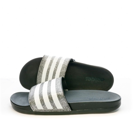 Claquettes Noire/Argent Adidas Adilette Comfort FY8836
