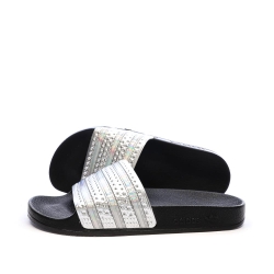 Claquettes Noires/Argent Femme Adidas Adilette