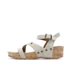 Sandales Grises Clair Femme Chattawak Laspinas