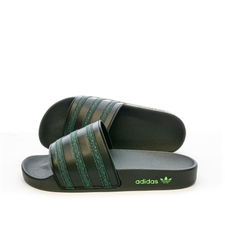 Claquettes Noir/Vert Adidas Adilette HP6266
