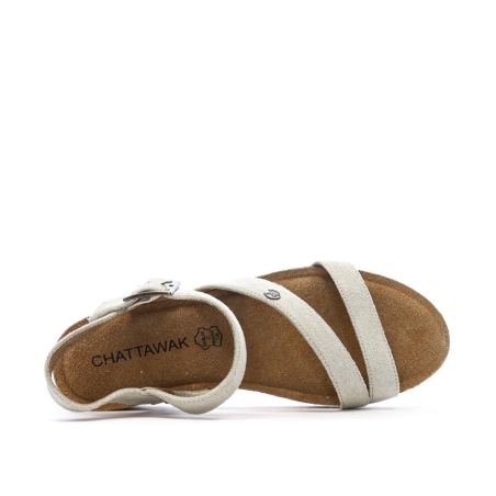 Sandales Grises Clair Femme Chattawak Laspinas