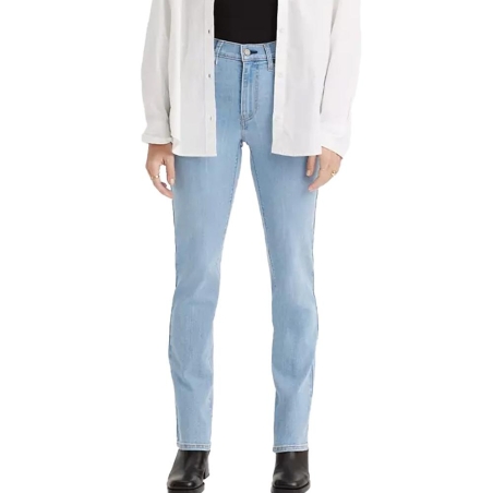 Jean 724 Bleu Délaver Clair Femme Levi's High Rise Straight 18883