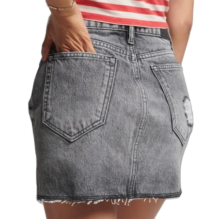 Jupe Gris Femme Superdry Vintage