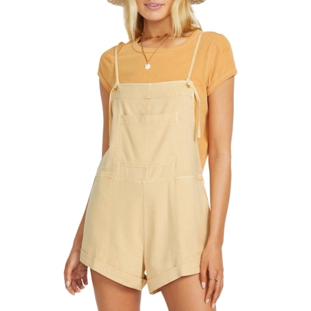 Combishort Beige Femme Billabong Wild Pursuit Overall