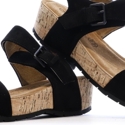 Sandales Noires Femme Chattawak Laspinas