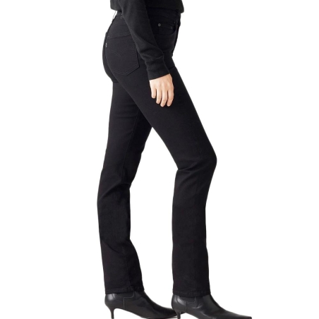 Jean 724 Noir Femme Levi's High Rise Straight