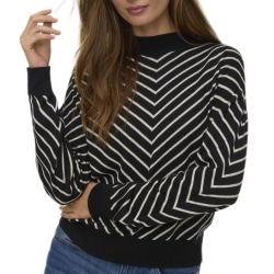 Pull Noir/Beige Femme Vero Moda Capricorn