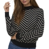 Pull Noir/Beige Femme Vero Moda Capricorn