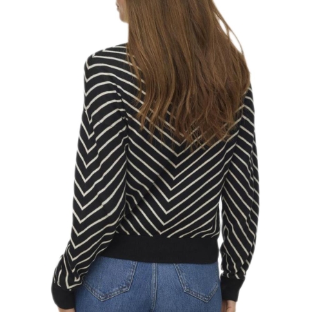 Pull Noir/Beige Femme Vero Moda Capricorn
