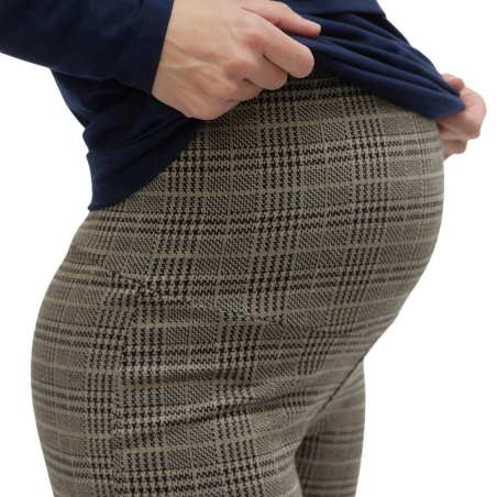 Pantalon Gris à Carreaux Femme Mamalicious Nabi