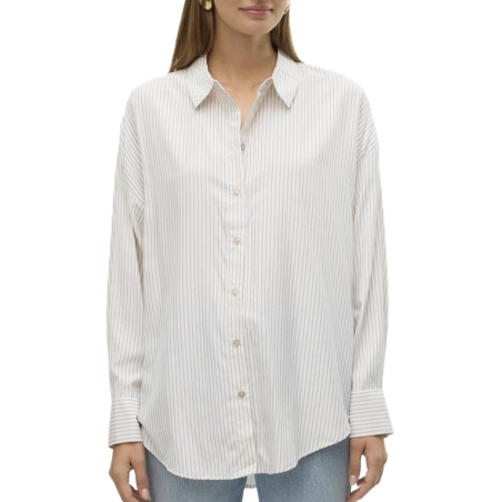 Chemise Blanc/Taupe Femme Vero Moda Nora