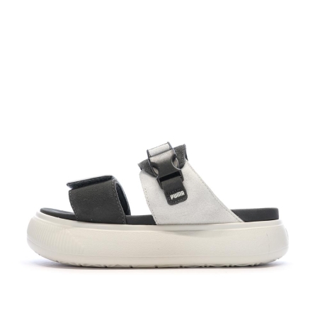 Claquettes Beige/Noire Femme Puma Suede
