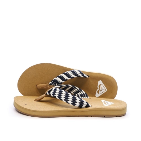 Tongs Beiges/Marines Femme Roxy Porto