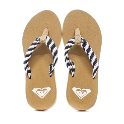 Tongs Beiges/Marines Femme Roxy Porto
