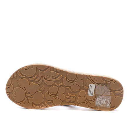 Tongs Beiges/Marines Femme Roxy Porto
