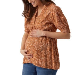 Blouse Orange Femme Femme Mamalicious Hella Lia