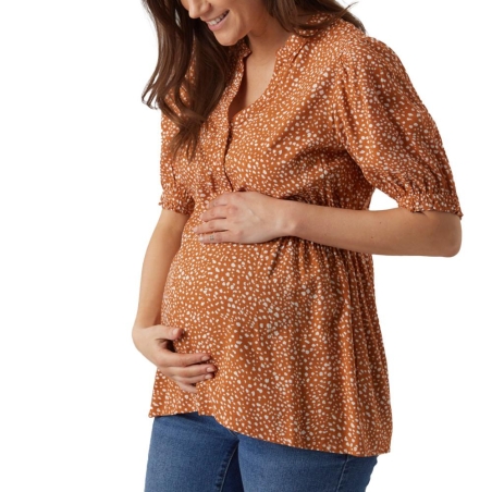 Blouse Orange Femme Femme Mamalicious Hella Lia