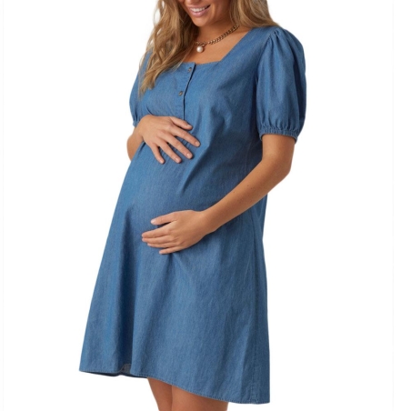Robe de Grossesse Bleu Femme Mamalicious 20018407