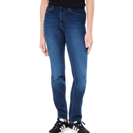 Jean 724 Slim Bleu foncé Femme Levi's Rise Straight Chelsea