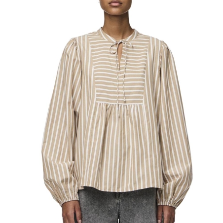 Blouse Blanc/Beige Femme Pieces Lilia
