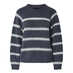 Pull Gris/Blanc Femme Pieces Sonja
