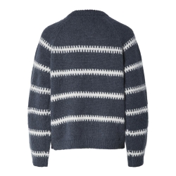 Pull Gris/Blanc Femme Pieces Sonja