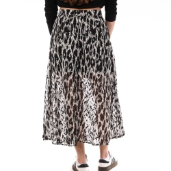 Jupe Grise/Noire à Motifs Femme Kaporal