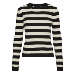 Pull Beige/Noir Femme Vero Moda Chili