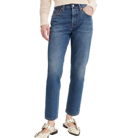 Jean Bleu Femme Levi's Cropped Lightweight Med Indig