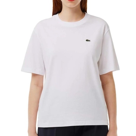 T-shirt Blanc Femme Lacoste Relaxed Fit