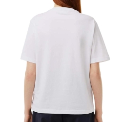 T-shirt Blanc Femme Lacoste Relaxed Fit