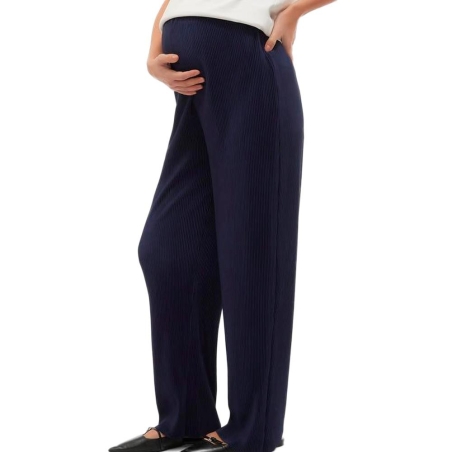 Pantalon de Grossesse Marine Femme MamaliciousPlisse