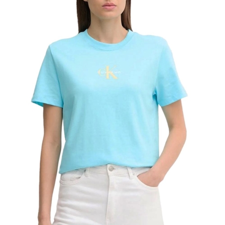 T-shirt Bleu Femme Calvin Klein Jeans Ss 20s Classic