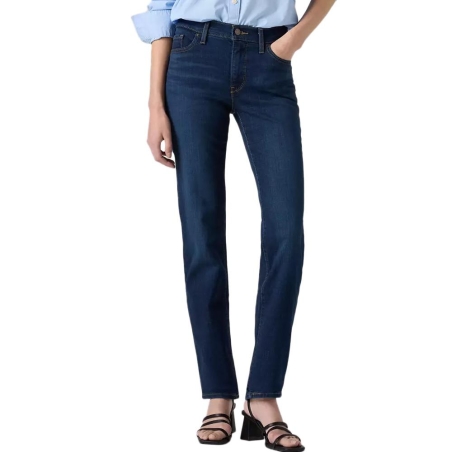 Jean 724 Bleu Foncé Femme Levi's Shaping Slim Med Indigo