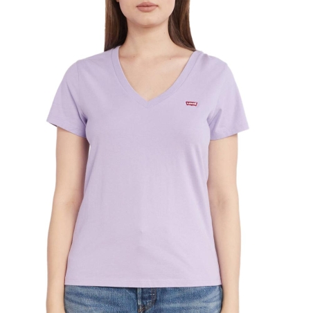 T-shirt Mauve Femme Levi's Perfect Vneck
