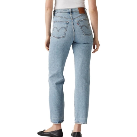 Jean Bleu Clair Femme Levi's Ribcage Straight Ankle Med 72693