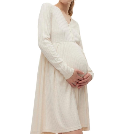 Robe Beige Femme Vero Moda Maternity Rib