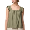 Débardeur Vert Femme Pieces Pia