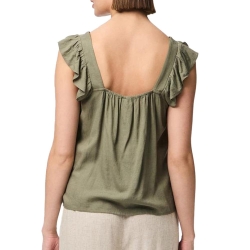 Débardeur Vert Femme Pieces Pia