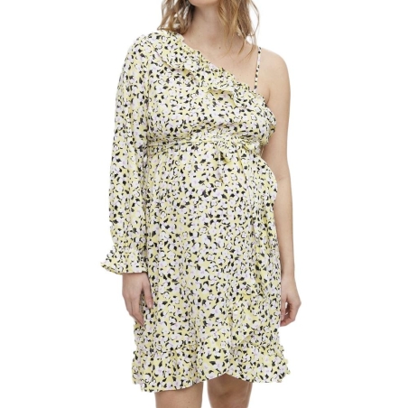 Robe Jaune/Noire Femme Vero Moda Maternity Lea