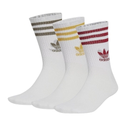 X3 Paires de Chaussettes Blanches Mixte Adidas Crew Sock