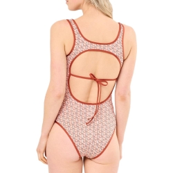 Maillot de bain 1 pièce Terracotta Femme Lacoste Printed