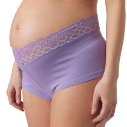 X2 Culottes de Grossesse Écru/Violet Femme Mamalicious Modal