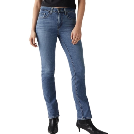 Jeans 724 Bleu Foncé High Rise Straight Med