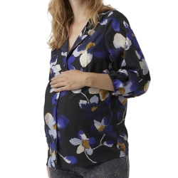 Chemise Noire à Motifs Femme Vero Moda Maternity Shirt Vip
