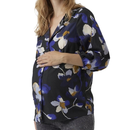Chemise Noire à Motifs Femme Vero Moda Maternity Shirt Vip