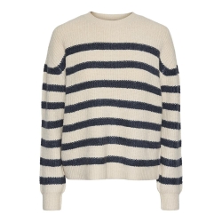 Pull Bleu/Blanc Femme Pieces Klara
